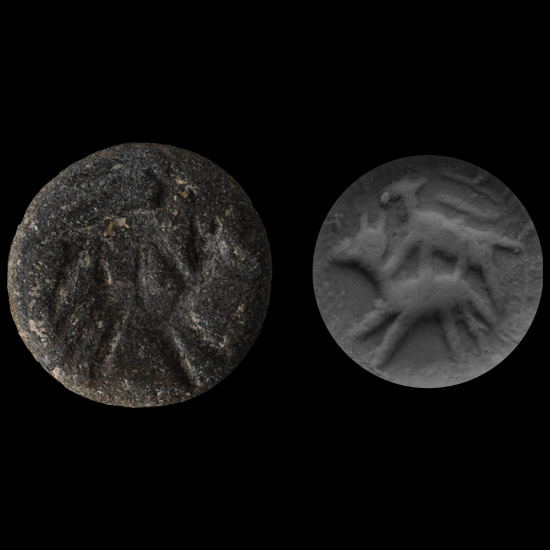 Western Asiatic Stone Stamp Seal with Mating Animals