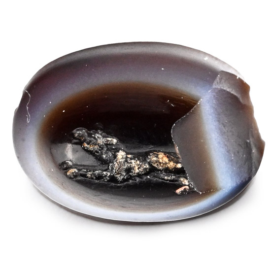 Roman Eye Agate Intaglio with Running Dog
