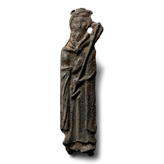 Medieval Pewter Pilgrims Badge with Saint Edmund