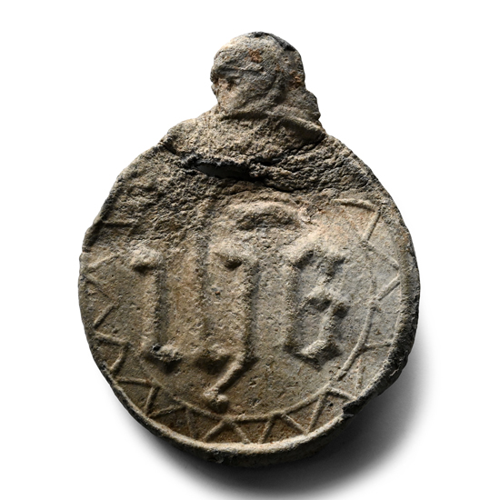 Medieval Lead Pilgrims Pendant of Saint Margaret Slaying the Dragon