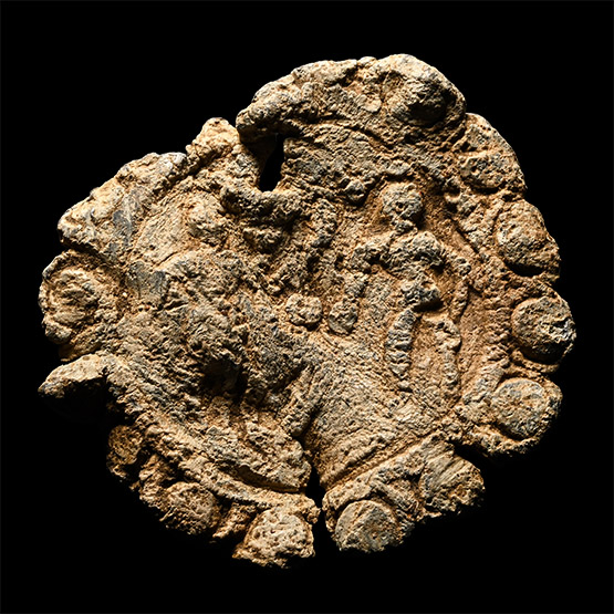 Roman Lead Roundel with Boxers