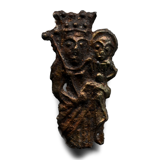 Medieval Pewter Pilgrims Badge with Mary and Child