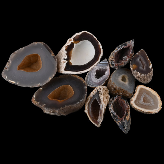 Collection of Ten [10] Cut and Polished Assorted Agate Geode Halves