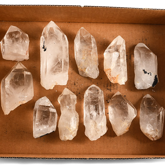 A Collection of Very Large Rock Crystal Mineral Specimens