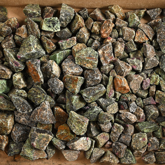 A Large Collection of Natural Ruby in Zoisite Mineral Specimens