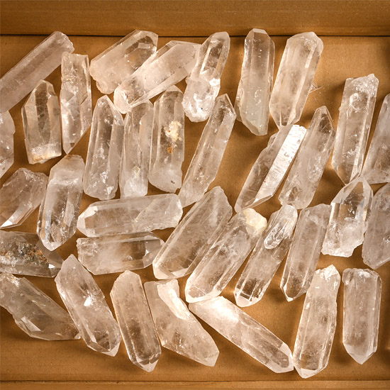 Large Group of Thirty Seven [37] Large Rock Crystal Mineral Points