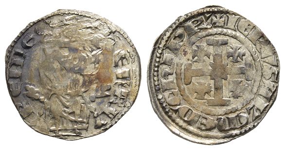 Crusaders. Lusignan Kingdom of Cyprus, Henry II AR Gros petit.