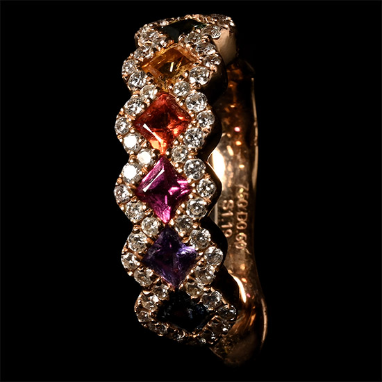 18 Karat Gold Diamond and Fancy Sapphire Earring