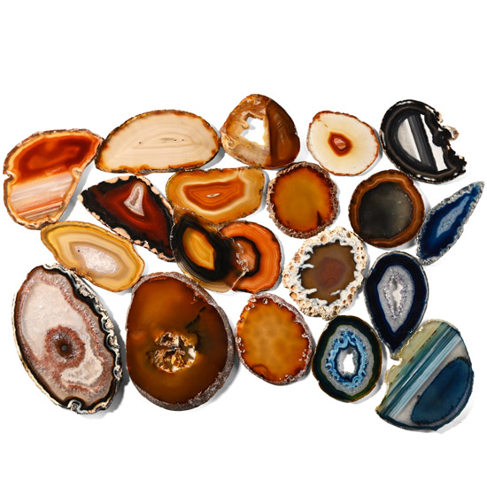 Group of Twenty [20] Cut and Polished Agate Geode Slices