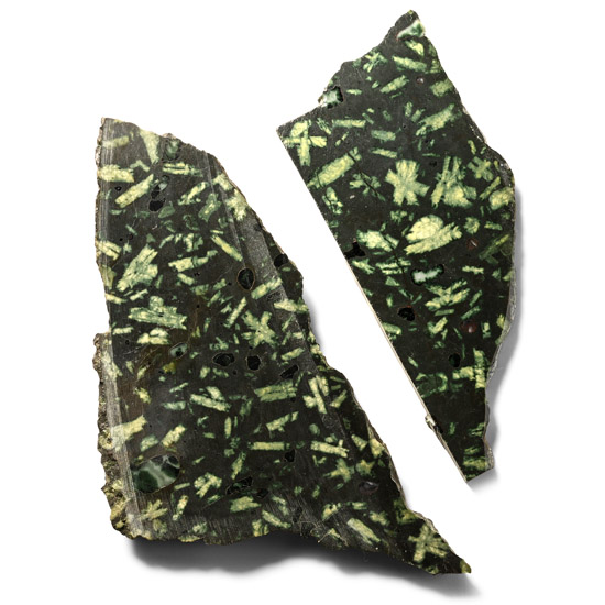 Historic Roman Spartan Basalt Cut and Polished Green Porphyry Sheet Group