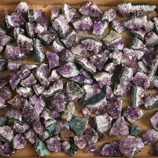 One Hundred and Thirty [130] Amethyst Crystal Geode Sections
