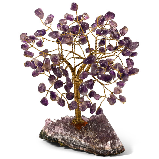 Amethyst Gem Tree on Amethyst Crystal Geode Section