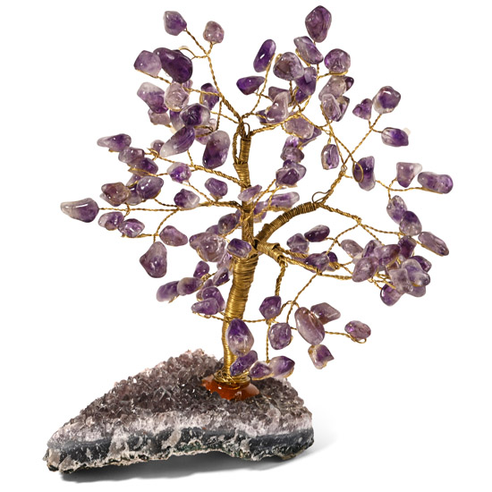 Amethyst Gem Tree on Amethyst Crystal Geode Section