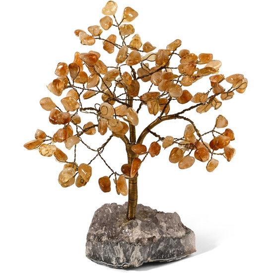 Citrine Gem Tree on Amethyst Crystal Geode Section