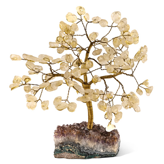 Quartz Gem Tree on Amethyst Crystal Geode Section
