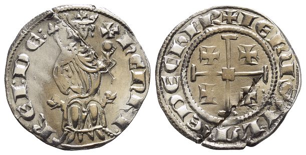 Crusaders. Lusignan Kingdom of Cyprus, Henri II AR Gros.