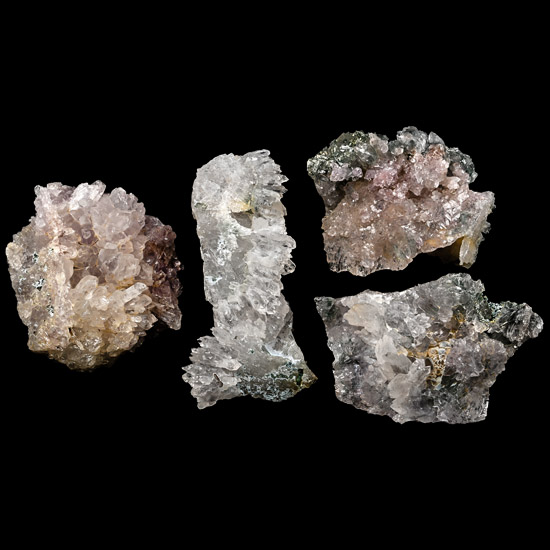 Group of Four [4] Flower Quartz Display Specimens
