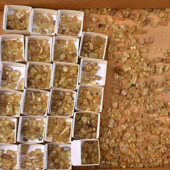 A Very Large Quantity of Durango Apatite Crystal Specimens