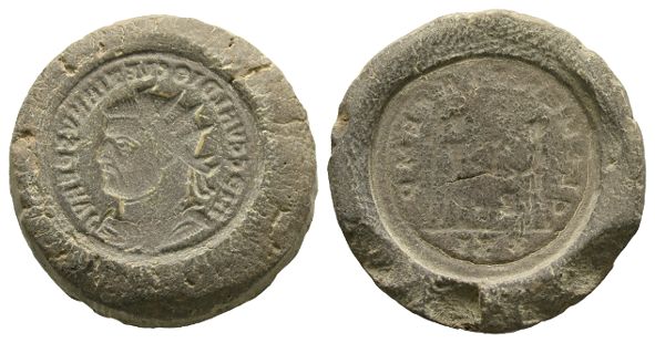 Roman Imperial, Diocletian and Carinus Terracotta Forgers Casting Mould.