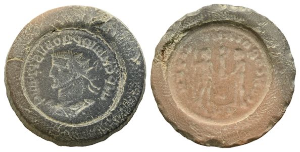 Roman Imperial, Probus and Maximianus Terracotta Forgers Casting Mould.