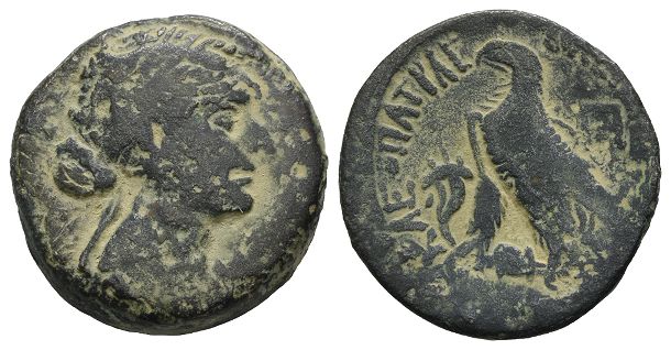 Ptolemaic Kingdom of Egypt, Cleopatra VII Thea Neotera AE Diobol-80 Drachmai.