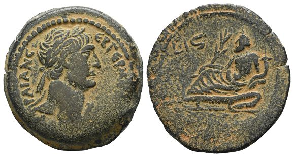 Trajan AE Drachm of Alexandria, Egypt.