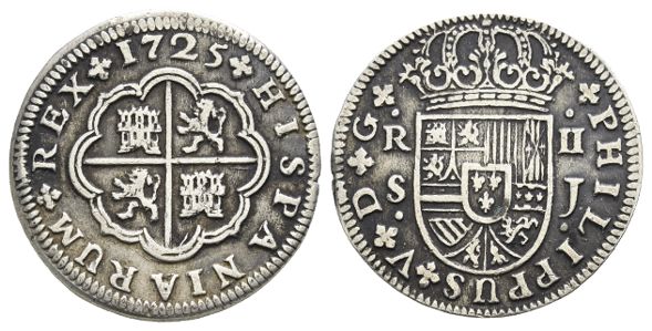 Spain. Philip V AR 2 Reales.