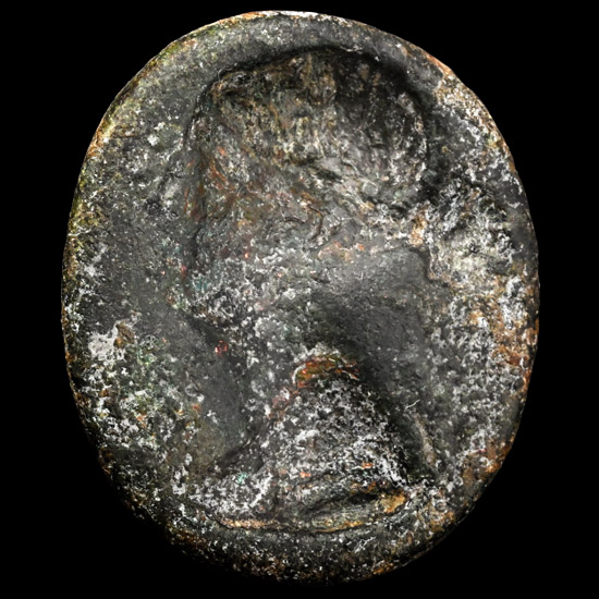 Large Roman Bronze Signet Ring Bezel of Queen Berenike
