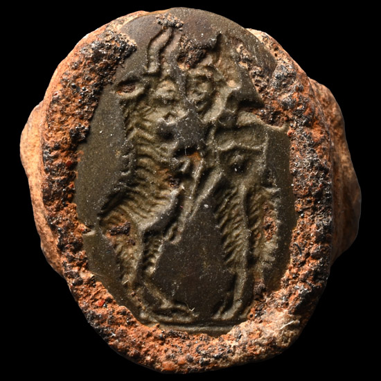 Achaemenid Stone Seal in Iron Ring Bezel
