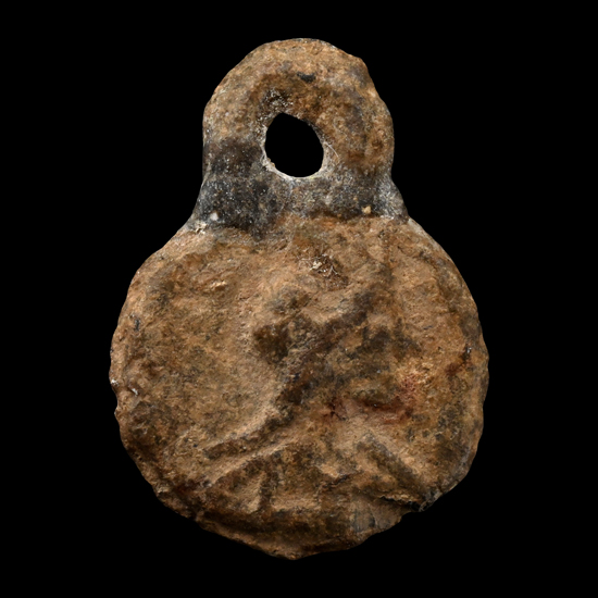 Roman Bifacial Lead Pendant with Busts