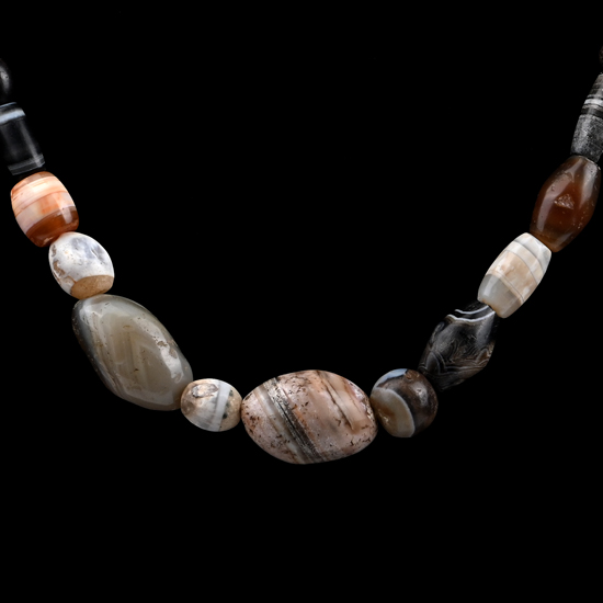 Western Asiatic Mixed Agate Bead Necklace