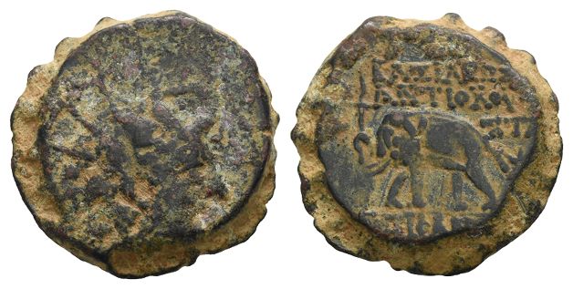 Seleukid Empire, Antiochos VI Dionysos AE Serrate.
