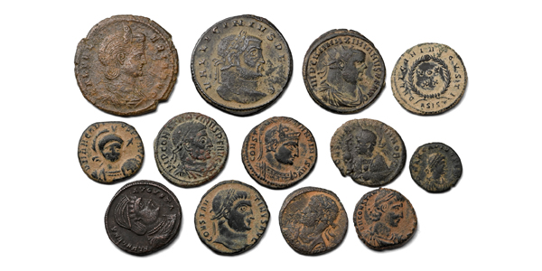 Group of Thirteen [13] AE Coins.