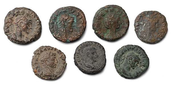 Group of Seven [7] AE Egyptian Provincial Coins.