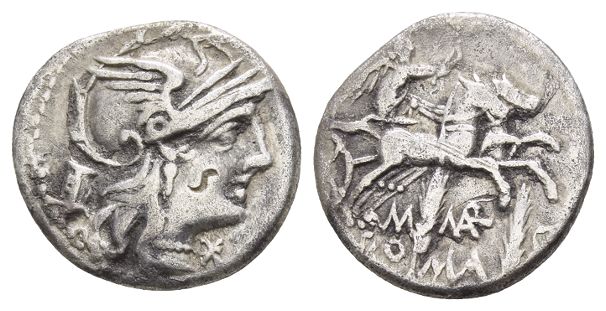 M. Marcius Mn. F. AR Denarius.