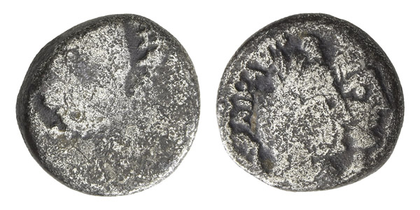 Nabataea, Aretas IV, with Shaqilat AR Sela-Drachm.