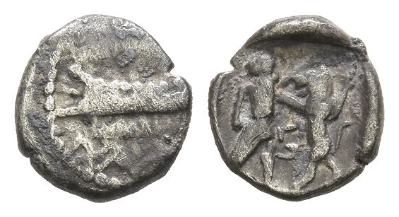 Phoenicia, Sidon. Mazaios (Mazday), satrap of Eber Nari AR Sixteenth Shekel.