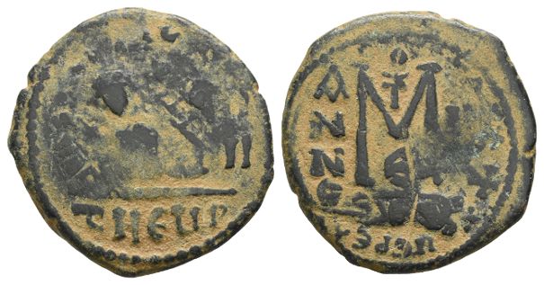 Heraclius AE 40 Nummi or Follis.