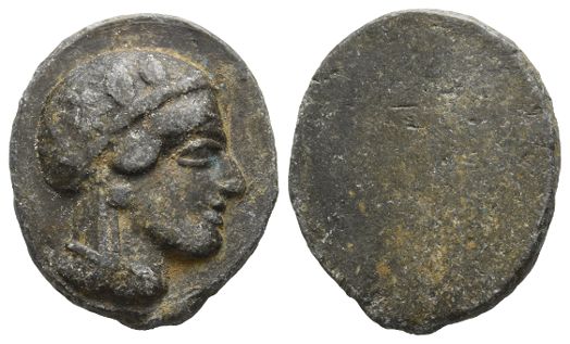 Greek Uniface Lead Trial(?) Strike of an Athens Tetradrachm.