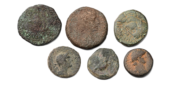 Group of Six [6] AE Provincial Coins.