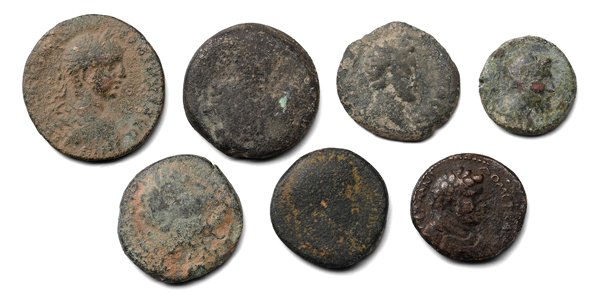 Group of Seven [7] AE Provincial Coins.