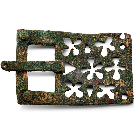 Byzantine Bronze Buckle and Openwork Plate