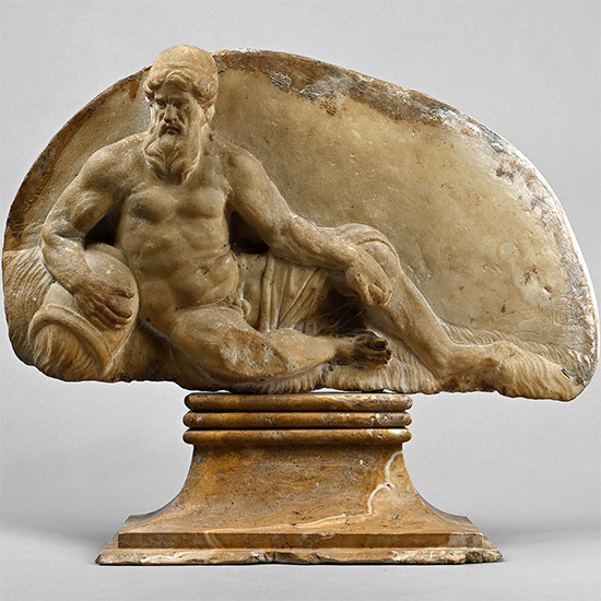 Baroque Period Marble Frieze Depicting a River God