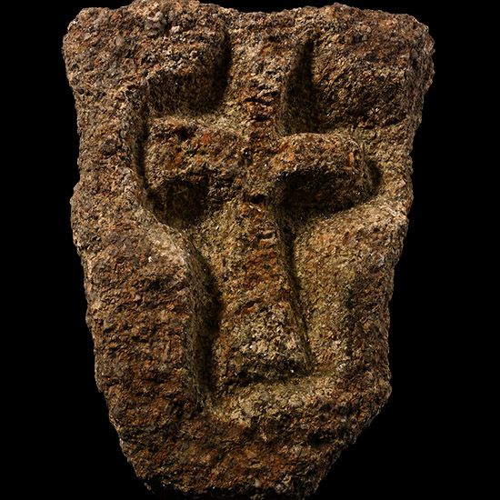 Medieval Pilgrims Waymark Stone with Cross