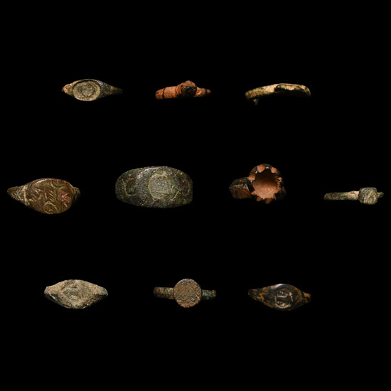 Roman to Byzantine Bronze Ring Group