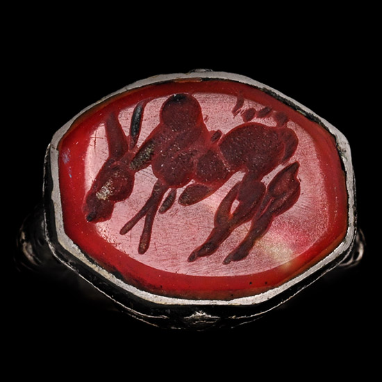 Sasanian Style Silver-Plated Ring