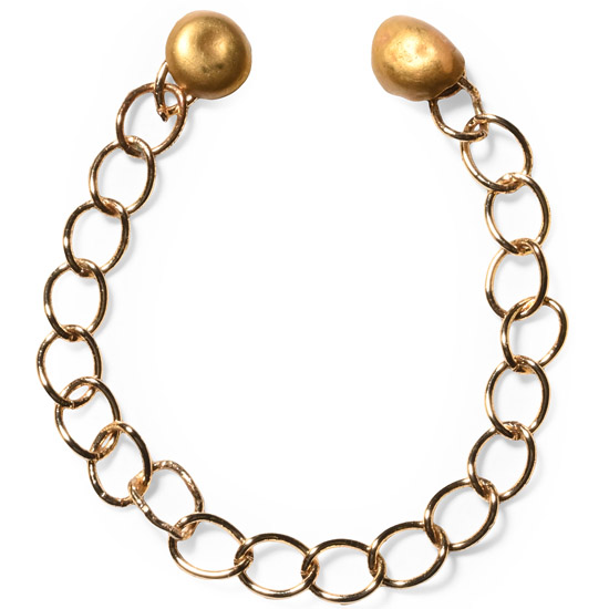 Eastern Roman Gold Pendant Bead Pair on Chain