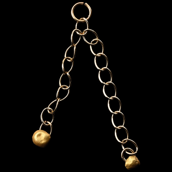 Eastern Roman Gold Pendant Bead Pair on Chain