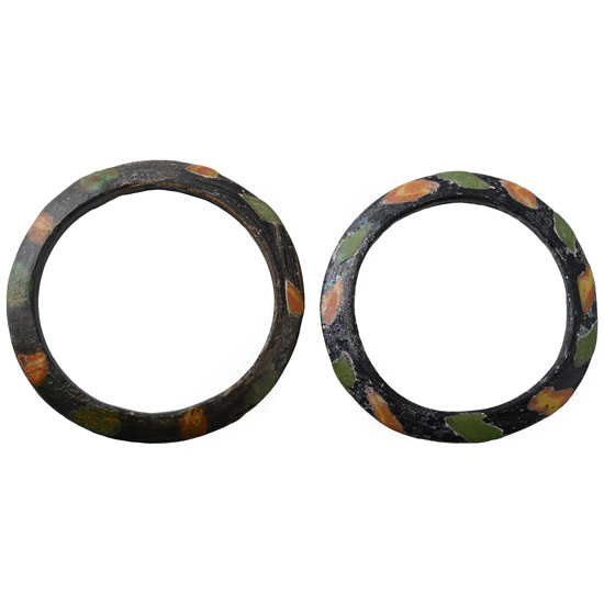 Western Asiatic Multi-Coloured Glass Bangle Pair
