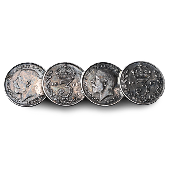 George V Silver Coin Pin Brooch
